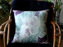 Turquoise & Purple Pillow, Abstract Art Cushion, Gift Hand - Painted Pillow Cover, Indoor Living Pillow, Decor For Artists