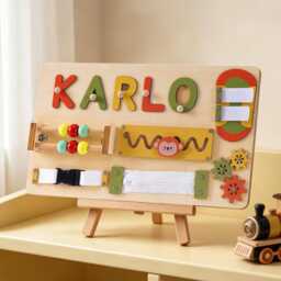 Personalized Baby Name Puzzle, Custom Wooden Toddler Toys, Kids Busy Board, 1st Birthday Gift For Baby, Shower Gift, Room Decor - thumbnail 4