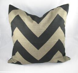 Decorative Pillow Cushion Cover - Accent Throw Zigzag Zippy Big Chevron Black/Deton - thumbnail 1