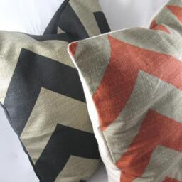 Decorative Pillow Cushion Cover - Accent Throw Zigzag Zippy Big Chevron Black/Deton - thumbnail 3