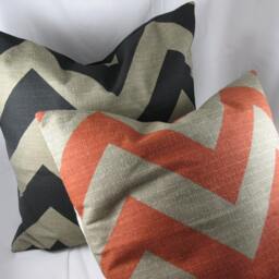 Decorative Pillow Cushion Cover - Accent Throw Zigzag Zippy Big Chevron Black/Deton - thumbnail 2