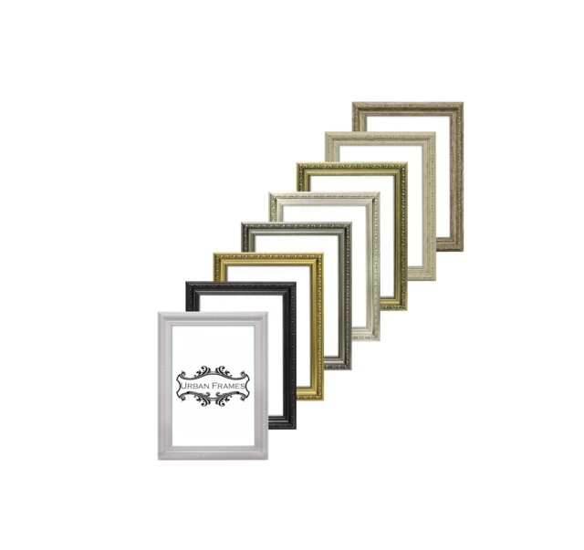 Ornate Picture Frame Shabby Chic Frame Photo Frames White Gold Or Black, Distressed White , Silver & Gunmetal A1/A2/A3/A4/A5 - image 1