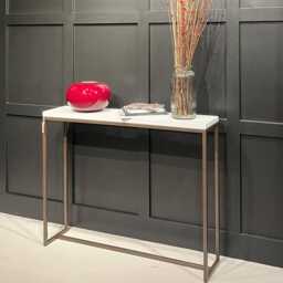 Console Table Radiator Cover Bronze Powder Coated Mild Steel Frame & Quartz Worktop - thumbnail 4