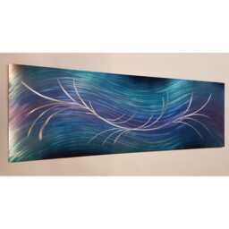 Modern, Abstract, Contemporary Metal Wall Art, Sculpture, 3D Effect, By R Toomer Art. . Blues, Teal, Purple & Silver. Indoor/Outdoor - thumbnail 2