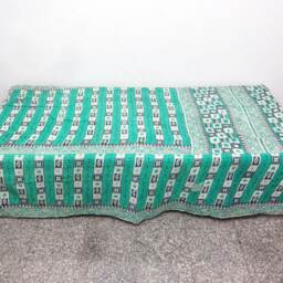 Twin Cotton Kantha Quilt Floral Indian Bedspread Blanket - thumbnail 2