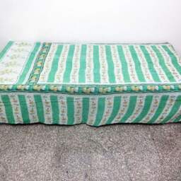 Twin Cotton Kantha Quilt Floral Indian Bedspread Blanket - thumbnail 3