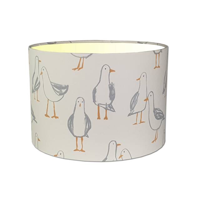 Lampshades in Laridae Seagull Natural Fabric Handmade Various Sizes Free Delivery - image 1