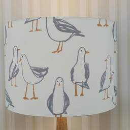 Lampshades in Laridae Seagull Natural Fabric Handmade Various Sizes Free Delivery - thumbnail 4