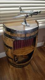 Solid Oak Whisky Barrel Bespoke Scottish Display Cabinet/Libary/Bookcase/Book Shelf/Reading Room/Office Furniture/ Hand Made/Gift/Man Cave - thumbnail 2