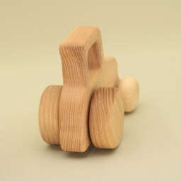 Handmade Natural Wood Tractor - Eco-Friendly Baby Toy - thumbnail 3