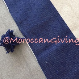 "Moroccan Pom Blanket - Throw With Blanket Bed Spread Bedding Cotton /59""Wx59" - thumbnail 3