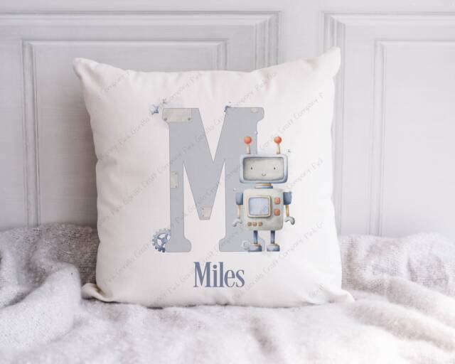 Robot Cushion, Pillow, Gift, Gift For Him, Lover, Boy, Boy's Cushion, Birthday Him - image 1