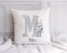 Robot Cushion, Pillow, Gift, Gift For Him, Lover, Boy, Boy's Cushion, Birthday Him - thumbnail 1