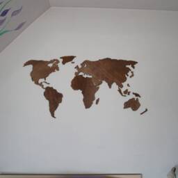 Large Wooden World Map Wall Art Travel Decor Cozy Home - 63x31 Inches - thumbnail 3