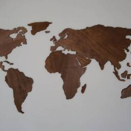 Large Wooden World Map Wall Art Travel Decor Cozy Home - 63x31 Inches - thumbnail 2