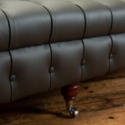 4 Seater Grey Steel Leather Chesterfield Sofa, British Handmade - thumbnail 4