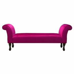 Boysenberry Velvet Large Window Seat - Pink Deluxe Bed End Bench Handmade in Britain - thumbnail 2