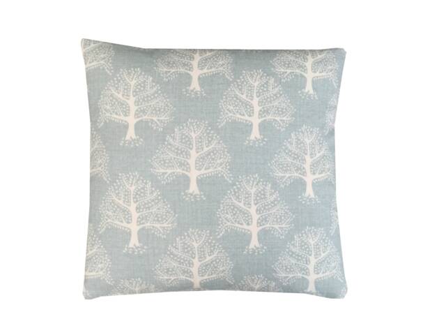 Handmade Country Woodland Oak Tree Duck Egg Blue Linen Throw Pillow Sham Cushion Cover - image 1
