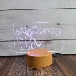 Custom Dinosaur Led Night Light Personalized Kids Room Decor - thumbnail 3