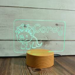 Custom Dinosaur Led Night Light Personalized Kids Room Decor - thumbnail 2