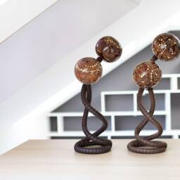 Gourd Lampshade Fairy Light Nightlight With Vegan Leather Stand - thumbnail 4