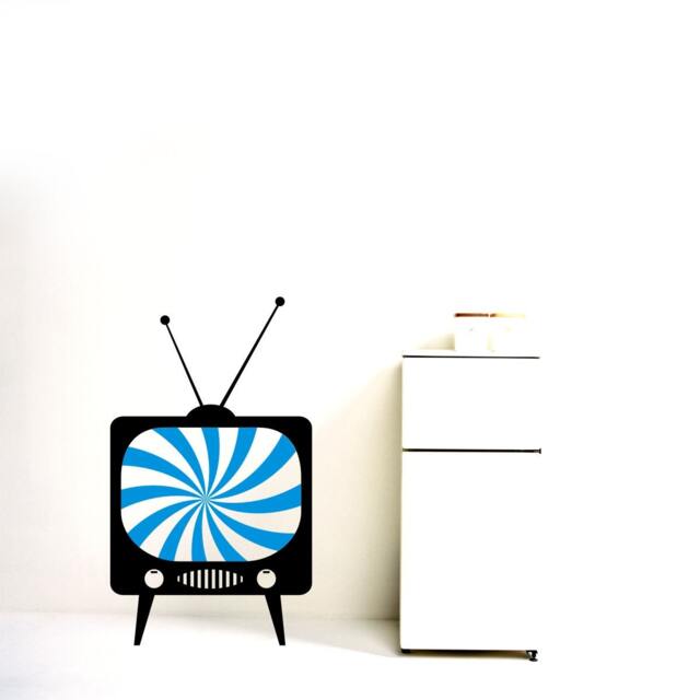 Vintage Television Pattern Vinyl Wall Decal Psychedelic 60's Video Art Broadcast Decor - image 1