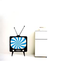 Vintage Television Pattern Vinyl Wall Decal Psychedelic 60's Video Art Broadcast Decor - thumbnail 1