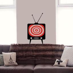 Vintage Television Pattern Vinyl Wall Decal Psychedelic 60's Video Art Broadcast Decor - thumbnail 3
