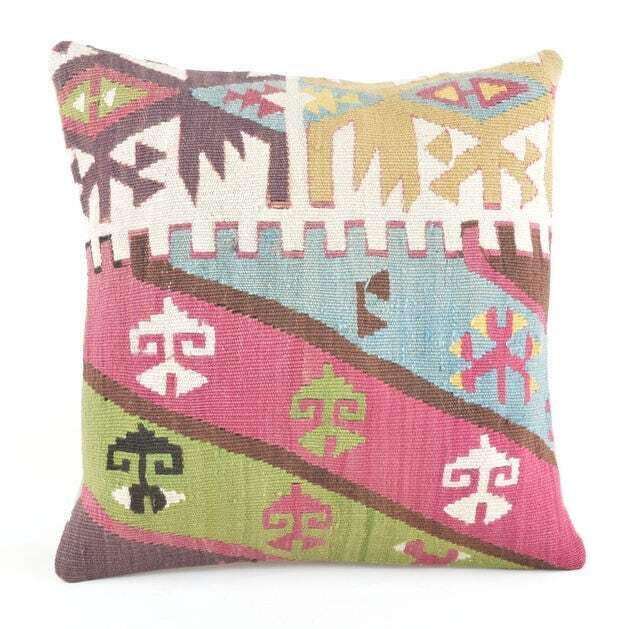 Kilim Cushion Cover, Kilim Pillow, Home Decor, Cojin Lana , Unico , 16x16Inc, Decor , Decorative Pillow - image 1
