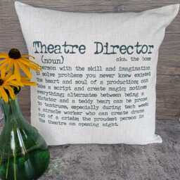 Theatre Director Cushion, Dictionary Definition Gift For Theatre Lovers, Technicians, Backstage - thumbnail 3