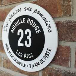 Hand Stenciled Les Arcs Ski Piste Sign Aiguille Rouge Custom Wall Art - thumbnail 3