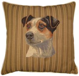 Jack Russell Dk Stripe Tapestry Cushion Cover - thumbnail 1