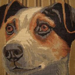 Jack Russell Dk Stripe Tapestry Cushion Cover - thumbnail 2