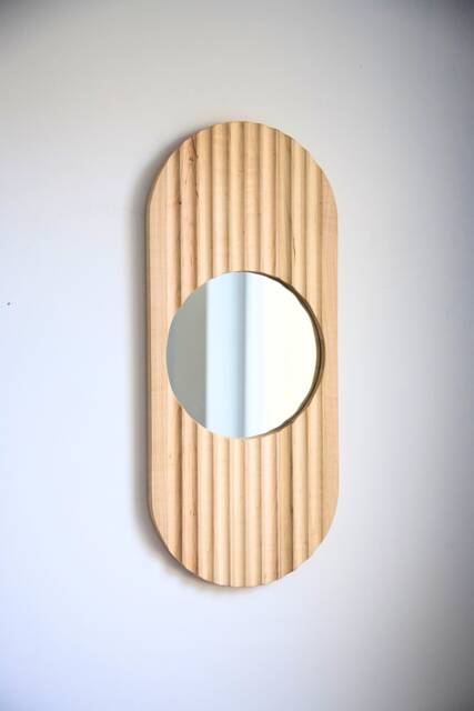 Fluted Collection - Klon Mirror - Wall For Home Gift Decor Modern Entryway Framed Wood - image 1