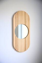 Fluted Collection - Klon Mirror - Wall For Home Gift Decor Modern Entryway Framed Wood - thumbnail 1