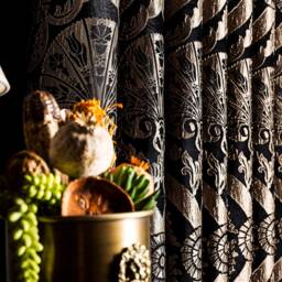Chenille Damask Blackout Curtain Panel Custom Size Luxury Drape - thumbnail 2