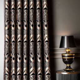 Chenille Damask Blackout Curtain Panel Custom Size Luxury Drape - thumbnail 4