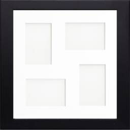 Black Multi Aperture Photo Picture Frame - 4 6x4 Apertures