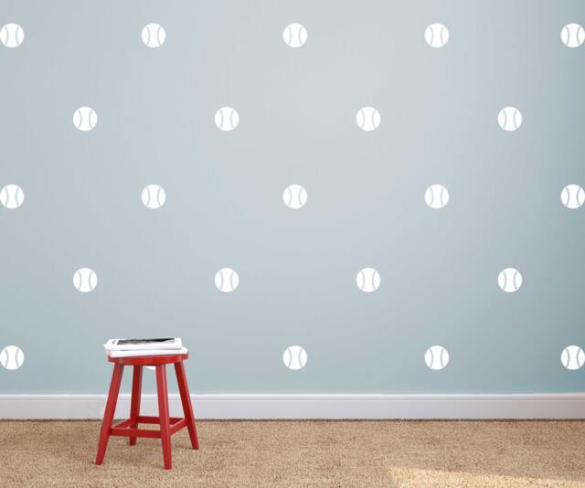 Baseball Pattern Wall Decals - Sports Playroom Decor - image 1