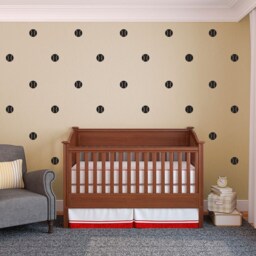Baseball Pattern Wall Decals - Sports Playroom Decor - thumbnail 2