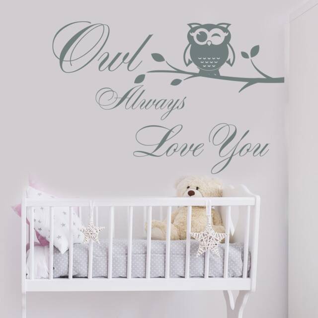 Owl Always Love You Wall Decal - Nursery Decor, Girls Room Quote Ma247 - image 1