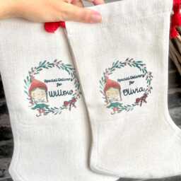 Personalised Christmas Stocking - Name Family Stockings Decorations Elf - thumbnail 2