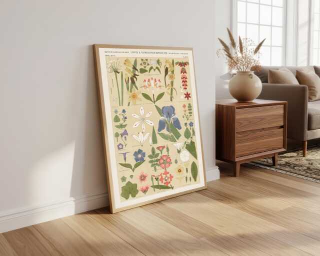 Owen Jones Vintage Botanical Print Leaves & Flowers Wall Art - image 1