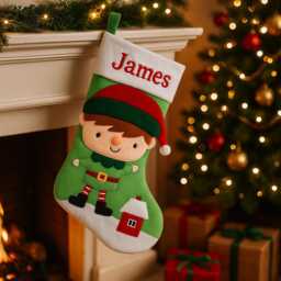 Embroidered Christmas Stocking - Personalized Xmas Filler - thumbnail 2