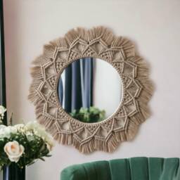 Large Macrame Mirror, Wall Hanging, Nursery Art, Christmas Gift, Boho Decor, Gift For Her