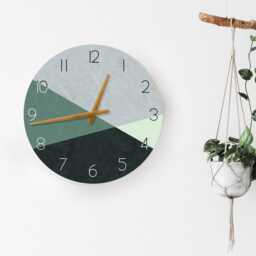 Large Wall Clock Modern, Bedroom Green Clock, Kitchen Round, Geometric Wall Clock, Unique & Modern Gift - thumbnail 3