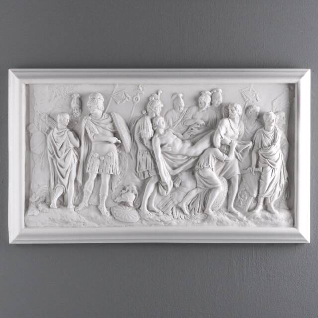 Roman Frieze - Sarcophagus Bas-Relief Battlefield Scene Statue Ancient Wall Sculpture Decor Made in Europe The Home - image 1