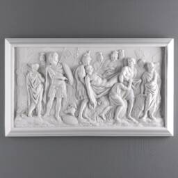 Roman Frieze - Sarcophagus Bas-Relief Battlefield Scene Statue Ancient Wall Sculpture Decor Made in Europe The Home
