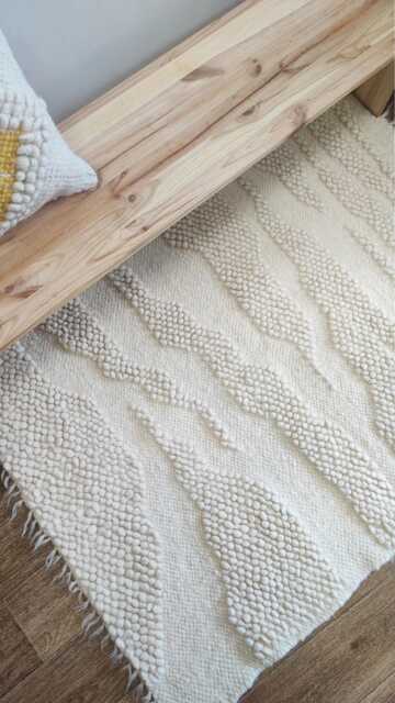 Ivory Wool Rug, Custom Solid Rug For Bedroom, Living Room Or Nursery, Washable Accent Rugs, Scandinavian Decor, Perfect New Home Gift - image 1