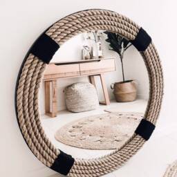 Large Nautical Rope Mirror - Coastal Home Decor - 80cm - thumbnail 3